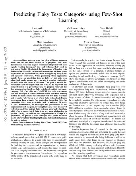 guillaume micco|Mark Harman, when Predicting Test Flakiness